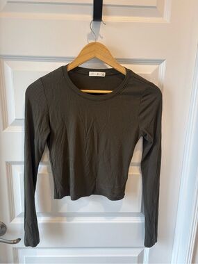 Active USA Ribbed Long Sleeve Top - Olive